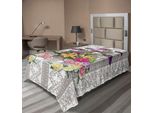 Abakuhaus Lenzuolo Con Fiori, Bouquet Primaverile Fresco E Colorato Su Motivi Vintage Neutri, Lenzuolo Morbido E Confortevole Per Un Letto Decorativo 1 Pezzo 190 Cm X 100 Cm, Taupe Caldo Multicolore