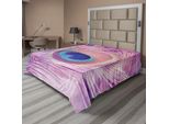 Abakuhaus Lenzuolo Con Piume, Tema BohéMien Primo Piano Foto Di Piume Di Pavone Colorate, Lenzuolo Morbido E Confortevole Per Un Letto Decorativo 1 Pezzo 266 Cm X 260 Cm, Multicolore