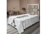 Abakuhaus Lenzuolo Vintage, Composizione Colorata Con Forme Astratte In Tonalità Blu Scuro E Chiaro, Lenzuolo Superiore Morbido E Confortevole Per Un Letto Decorativo 1 Pezzo 190 Cm X 100 Cm, Grigio Antracite E Bianco