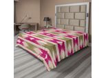 Abakuhaus Lenzuolo Astratto, Motivo Decorativo Ispirato A Linee Orizzontali, Lenzuolo Superiore Morbido E Confortevole Per Un Letto Decorativo 1 Pezzo 244 Cm X 205 Cm, Verde Oliva Rosa