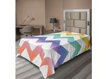 Abakuhaus Lenzuolo Geometrico, Tonalità Arcobaleno Colorato Grande Motivo A Zig Zag - Composizione Astratta Moderna, Lenzuolo Morbido E Confortevole Per Un Letto Decorativo 1 Pezzo 260 Cm X 168 Cm, Multicolore
