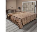 Abakuhaus Lenzuolo Rustico, Ancora Da Mare E Rete Da Pesca Su Sfondo Di Legno Tema Mare E Pesca, Lenzuolo Morbido E Confortevole Per Un Letto Decorativo 1 Pezzo 260 Cm X 228 Cm, Marrone E Cacao