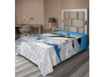 Abakuhaus Lenzuolo Con Pinguini, Penguins Pole Wildlife Nuotare Volare Ballare Famiglie Iceberg Dell'antartide, Morbido E Confortevole Lenzuolo Superiore Per Un Letto Decorativo 1 Pezzo 260 Cm X 168 Cm, Multicolore