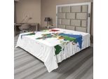 Abakuhaus Lenzuolo Con Mappa Del Mondo, Mappa Politica Colorata Con I Confini Tra Paesi Di Diverse Nazioni E Culture, Lenzuolo Morbido E Confortevole Per Un Letto Decorativo 1 Pezzo 266 Cm X 260 Cm, Multicolore
