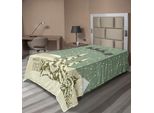 Abakuhaus Lenzuolo Natalizio, Babbo Natale Che Vola Composizione Natalizia, Morbido E Confortevole Lenzuolo Superiore Per Un Letto Decorativo 1 Pezzo 190 Cm X 100 Cm, Beige Verde Bianco