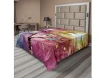 Abakuhaus Lenzuolo Astratto, Gufo Su Albero Autunnale Con Stampa Sfondo Acquerello Colorato, Lenzuolo Morbido E Confortevole Per Un Letto Decorativo 1 Pezzo 244 Cm X 205 Cm, Multicolore