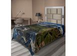 Abakuhaus Lenzuolo Montagna, Pastorale Natura Innevata Cime Alpine Con Lago Torrente Idillio Scena Primaverile, Morbido E Confortevole Lenzuolo Superiore Per Un Letto Decorativo 1 Pezzo 260 Cm X 168 Cm, Verde Bianco