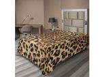 Abakuhaus Lenzuolo Con Stampa Leopardata, Motivo Pelle Di Un Potente Felino Africano Da Safari, Morbido E Confortevole Lenzuolo Superiore Per Un Letto Decorativo 1 Pezzo 260 Cm X 168 Cm, Marrone Chiaro Nero