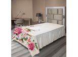 Abakuhaus Lenzuolo Con Fiori, Composizione Illustrata Di Fiori Primaverili E Note Musicali, Lenzuolo Morbido E Confortevole Per Un Letto Decorativo 1 Pezzo 260 Cm X 168 Cm, Multicolore