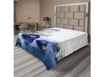 Abakuhaus Lenzuolo Natalizio, Ornamenti Colorati Blu Con Motivi Festivi Invernali, Lenzuolo Morbido E Confortevole Per Un Letto Decorativo, 1 Pezzo, 244 Cm X 205 Cm, Multicolore