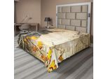 Abakuhaus Lenzuolo Torre Eiffel, Foglie Che Cadono In Amore Romantico Stampa Autunnale, Lenzuolo Morbido E Confortevole Per Un Letto Decorativo 1 Pezzo 260 Cm X 228 Cm, Beige Coke Grigio