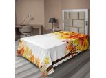 Abakuhaus Lenzuolo Autunnale, Composizione Botanica Creativa Con Foglie Di Alberi E Pois, Morbido E Confortevole Lenzuolo Superiore Per Un Letto Decorativo 1 Pezzo 190 Cm X 100 Cm, Multicolore