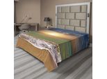 Abakuhaus Lenzuolo Tramonto, Fotografia Romantica Del Tramonto Riflesso Sul Mare Cristallino, Lenzuolo Superiore Morbido E Confortevole Per Un Letto Decorativo 1 Pezzo 260 Cm X 228 Cm, Multicolore