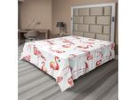 Abakuhaus Lenzuolo Flamingo, Motivo Ripetuto Acquerellato Con Uccelli Esotici Immagine A Tema Animale, Lenzuolo Superiore Morbido E Confortevole Per Un Letto Decorativo 1 Pezzo 260 Cm X 228 Cm, Rosa Pallido Corallo