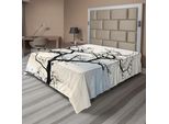 Abakuhaus Lenzuolo Da Letto Wald, Albero Autunnale, Rami Neri, Stampa Artistica In Bianco E Nero, Illustrazione Silhouette, Lenzuolo Morbido E Confortevole Per Un Letto Decorativo, 1 Pezzo, 275 Cm X 260 Cm, Grigio Nero