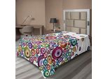 Abakuhaus Lenzuolo Etnico, Immagine Colorata Che Rappresenta Felicità E Ricchezza Perline Tradizionali, Lenzuolo Morbido E Confortevole Per Un Letto Decorativo 1 Pezzo 190 Cm X 100 Cm, Multicolore