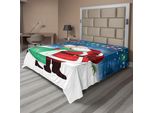 Abakuhaus Lenzuolo Occidentale, Silhouette Tradizionale Di Cowboy Che Fissa Il Tramonto Su Un Paesaggio Di Cactus, Lenzuolo Morbido E Confortevole Per Un Letto Decorativo 1 Pezzo 260 Cm X 228 Cm, Arancione Arancione Scuro