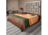 Abakuhaus Lenzuolo Tropicale, Paesaggio Marino Con Palme Sulla Spiaggia Oceanica E Tramonto In Tonalità Tenui, Lenzuolo Morbido E Confortevole Per Un Letto Decorativo 1 Pezzo 266 Cm X 260 Cm, Multicolore