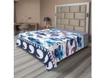 Abakuhaus Lenzuolo Paisley, Acquerello Con Motivi Floreali Primaverili E Motivi Orientali, Lenzuolo Morbido E Confortevole Per Un Letto Decorativo 1 Pezzo 260 Cm X 228 Cm, Blu Azzurro Multicolore