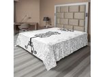 Abakuhaus Lenzuolo Vintage, Composizione Colorata Con Forme Astratte In Tonalità Blu Scuro E Chiaro, Lenzuolo Superiore Morbido E Confortevole Per Un Letto Decorativo 1 Pezzo 260 Cm X 228 Cm, Grigio Antracite E Bianco