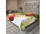 Abakuhaus Lenzuolo Natalizio, Motivi Scintillanti Tema Noel Yuletide Motivo Tradizionale Festivo Stagione Invernale, Lenzuolo Morbido E Confortevole Per Un Letto Decorativo 1 Pezzo 266 Cm X 260 Cm, Multicolore