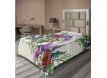 Abakuhaus Lenzuolo Vintage, Motivo Effetto Acquerello Bouquet Primaverile Colorato, Lenzuolo Superiore Morbido E Confortevole Per Un Letto Decorativo 1 Pezzo 260 Cm X 168 Cm, Crema Multicolore