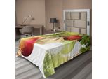 Abakuhaus Lenzuolo Natalizio, Motivi Scintillanti Tema Noel Yuletide Motivo Tradizionale Festivo Stagione Invernale, Lenzuolo Morbido E Confortevole Per Un Letto Decorativo 1 Pezzo 190 Cm X 100 Cm, Multicolore