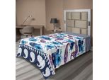 Abakuhaus Lenzuolo Paisley, Acquerello Con Motivi Floreali Primaverili E Motivi Orientali, Lenzuolo Morbido E Confortevole Per Un Letto Decorativo 1 Pezzo 190 Cm X 100 Cm, Blu Azzurro Multicolore
