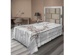 Abakuhaus Lenzuolo Hirsch, Immagine Colorata Di Animali Con Diversi Elementi Natalizi Artistici - Assi Di Legno, Lenzuolo Morbido E Confortevole Per Un Letto Decorativo 1 Pezzo 260 Cm X 168 Cm, Multicolore Grigio
