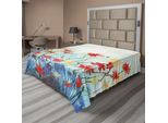 Abakuhaus Lenzuolo Con Fiori, Composizione Di Piante Colorate Disegno Primaverile Disegnato A Mano, Lenzuolo Morbido E Confortevole Per Un Letto Decorativo 1 Pezzo 244 Cm X 205 Cm, Multicolore
