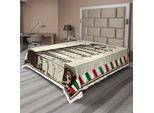 Abakuhaus Lenzuolo Pisa, Illustrazione In Stile Vintage Con Simboli Italiani E Linee Nei Colori Delle Bandiere Nazionali, Lenzuolo Morbido E Confortevole Per Un Letto Decorativo 1 Pezzo 275 Cm X 260 Cm, Multicolore
