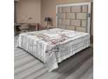 Abakuhaus Lenzuolo Hirsch, Immagine Colorata Di Animali Con Diversi Elementi Natalizi Artistici - Assi Di Legno, Lenzuolo Morbido E Confortevole Per Un Letto Decorativo 1 Pezzo 266 Cm X 260 Cm, Multicolore Grigio