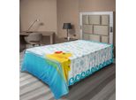 Abakuhaus Lenzuolo Giallo Con Papere, Messaggio "Pensa Positivo"" Con Lettere Color Arcobaleno Su Linee A Zig Zag Chevron, Lenzuolo Morbido E Confortevole Per Un Letto Decorativo 1 Pezzo 190 Cm X 100 Cm, Blu Cielo, Giallo E Bianco"