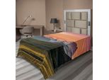 Abakuhaus Lenzuolo Paesaggio, Foto Panoramica A Tema Natura Con Montagne Nuvolose Al Tramonto, Lenzuolo Morbido E Confortevole Per Un Letto Decorativo 1 Pezzo 260 Cm X 168 Cm, Multicolore