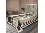 Abakuhaus Pisa Lenzuolo, Illustrazione In Stile Vintage Con Simboli Italiani E Linee Nei Colori Delle Bandiere Nazionali, Lenzuolo Morbido E Confortevole Per Un Letto Decorativo 1 Pezzo 190 Cm X 100 Cm, Multicolore