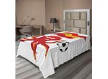 Abakuhaus Spagna Lenzuolo, Motivo Equestre Con Animali Al Galoppo Sulla Sabbia E Cavalli Che Corrono, Lenzuolo Morbido E Confortevole Per Un Letto Decorativo 1 Pezzo 260 Cm X 168 Cm, Giallo Vermiglio E Bianco