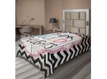 Abakuhaus Lenzuolo Con Proverbio, Pensa Positivo Messaggio Con Lettere Color Arcobaleno Su Linee A Zig Zag Chevron, Morbido E Confortevole Lenzuolo Superiore Per Un Letto Decorativo 1 Pezzo 260 Cm X 168 Cm, Multicolore