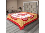Abakuhaus Lenzuolo Asiatico, Simboli Tradizionali Con Decorazioni Folk Art Scimmie In Cornice Etnica, Lenzuolo Morbido E Confortevole Per Un Letto Decorativo 1 Pezzo 244 Cm X 205 Cm, Senape E Vermiglio
