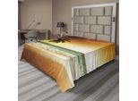 Abakuhaus Lenzuolo Tropicale, Palme Su Un Oceano Increspato, Spiaggia Sabbiosa E Vacanze Esotiche Sotto Un Cielo Spettacolare, Lenzuolo Morbido E Confortevole Per Un Letto Decorativo 1 Pezzo 275 Cm X 260 Cm, Ambra Bianco Verde