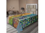 Abakuhaus Lenzuolo Colorato, Albero Decorazioni Varie Composizione Colorata Disegno Digitale In Stile Cartone Animato, Lenzuolo Morbido E Confortevole Per Un Letto Decorativo 1 Pezzo 260 Cm X 168 Cm, Multicolore
