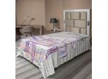 Abakuhaus Lenzuolo Per Letto Pianoforte, Design Musicale Arte Astratta Disegno A Mano Doodle Stampa Bicolore, Lenzuolo Morbido E Confortevole Per Un Letto Decorativo 1 Pezzo 260 Cm X 168 Cm, Beige E Viola