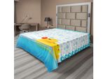 Abakuhaus Lenzuolo Giallo Con Papere, Messaggio "Pensa Positivo"" Con Lettere Color Arcobaleno Su Linee A Zig Zag Chevron, Lenzuolo Morbido E Confortevole Per Un Letto Decorativo 1 Pezzo 275 Cm X 260 Cm, Blu Cielo, Giallo E Bianco"