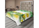Abakuhaus Lenzuolo Con Fiori, Narciso Green Garden Stampa Artistica Con Spruzzi D'acqua Su Sfondo Sfocato Bokeh, Lenzuolo Morbido E Confortevole Per Un Letto Decorativo 1 Pezzo 244 Cm X 205 Cm, Verde E Giallo