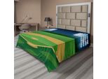 Abakuhaus Lenzuolo Sportivo, Scena Cartoonistica Dello Stadio Con Macchie Pesanti E Gioco Di Baseball Fild Match, Lenzuolo Morbido E Confortevole Per Un Letto Decorativo 1 Pezzo 244 Cm X 205 Cm, Multicolore