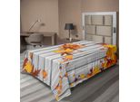 Abakuhaus Lenzuolo Autunnale, Foglie D'acero Autunnali, Foglie Diagonali, Fogliame Rustico, Assi Di Legno, Lenzuolo Morbido E Confortevole Per Un Letto Decorativo, 1 Pezzo, 190 Cm X 100 Cm, Arancione E Bianco