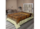 Abakuhaus Lenzuolo Retrò, Design Rustico Con Elementi Architettonici Vintage, Lenzuolo Morbido E Confortevole Per Un Letto Decorativo 1 Pezzo 260 Cm X 168 Cm, Crema Marrone Chiaro