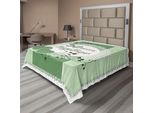 Abakuhaus Lenzuolo Aniversery, 30 Anni Insieme In Tonalità Verde Design Monocromatico, Lenzuolo Morbido E Confortevole Per Un Letto Decorativo 1 Pezzo 260 Cm X 228 Cm, Verde Reseda Verde