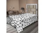 Abakuhaus Lenzuolo Bianco E Nero, Rami Di Betulla, Uccelli In Volo, Stile Silhouette A Tema Autunnale, Lenzuolo Morbido E Confortevole Per Un Letto Decorativo, 1 Pezzo, 260 Cm X 168 Cm, Bianco E Nero