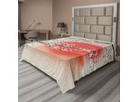 Abakuhaus Lenzuolo Con Fiori Di Ciliegio, Tema Folcloristico Giapponese Albero Di Sakura, Morbido E Confortevole Lenzuolo Superiore Per Un Letto Decorativo 1 Pezzo 266 Cm X 260 Cm, Grigio Giallo Corallo Scuro