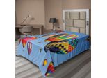 Abakuhaus Lenzuolo Balloon, Mongolfiere Colorate Nel Cielo - Viaggio Aereo - Fotografia A Tema Aeronautico - Morbido E Confortevole Lenzuolo Superiore Per Un Letto Decorativo 1 Pezzo 260 Cm X 168 Cm, Multicolore